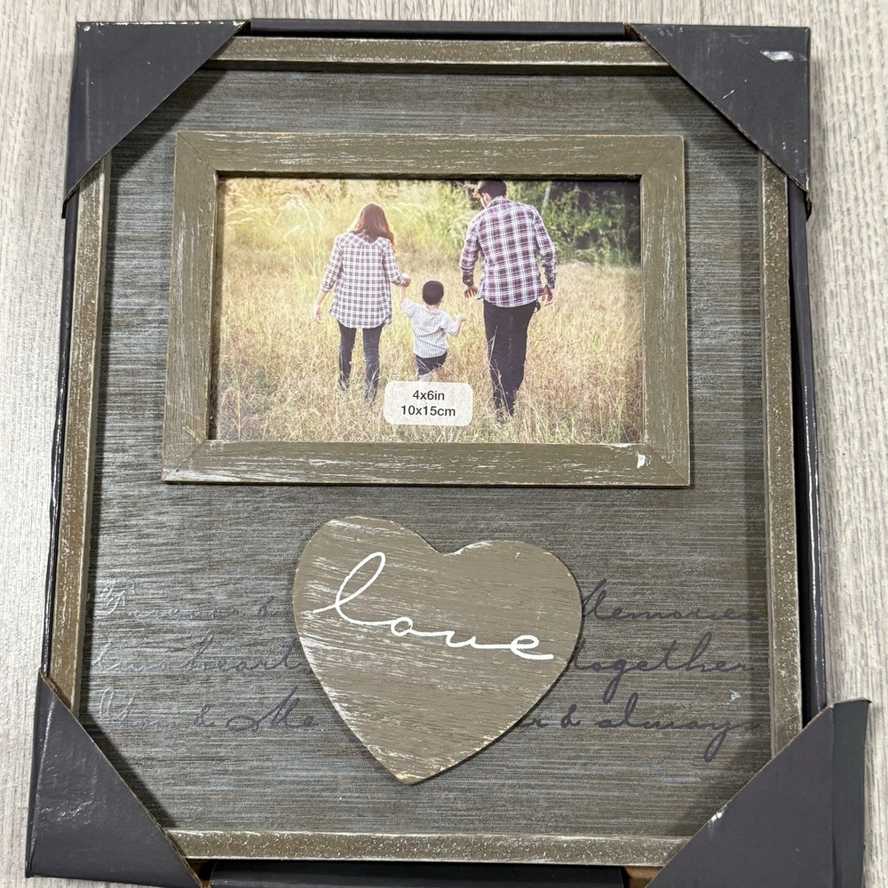 Nielsen Bainbridge Rustic Farmhouse Gray frame 4x6 Love Logo